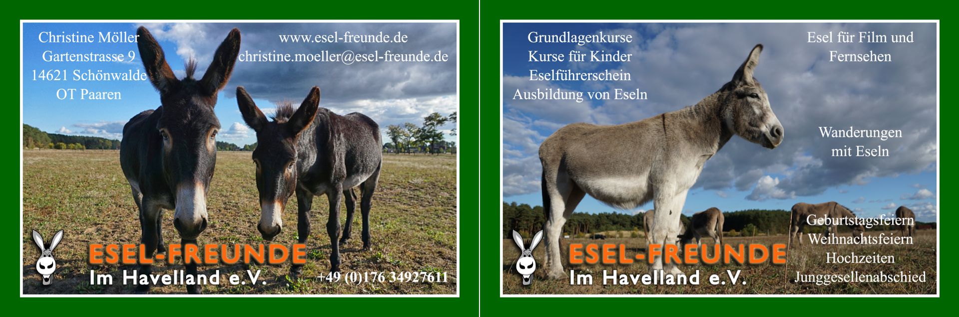 Visitenkarte Eselfreunde im Havelland e. V.